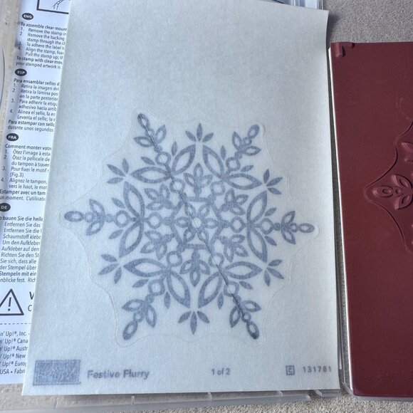 Stampin Up Festive Flurry Stamp Set Christmas Cards Holiday Winter Snowflakes - Picture 5 of 5